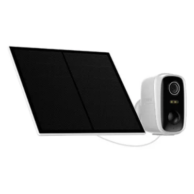 Strong Falky Solar Telecamera Videosorveglianza da Esterno con Pannello Solare Alimentazione Solare o Batteria 2K Giorno e Notte Audio Bidirezionale Bianco