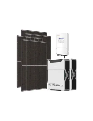 Kit fotovoltaico monofase 6300W inverter 6kW Solis LV batteria al litio 10.44kWh Weco EVO 5k3