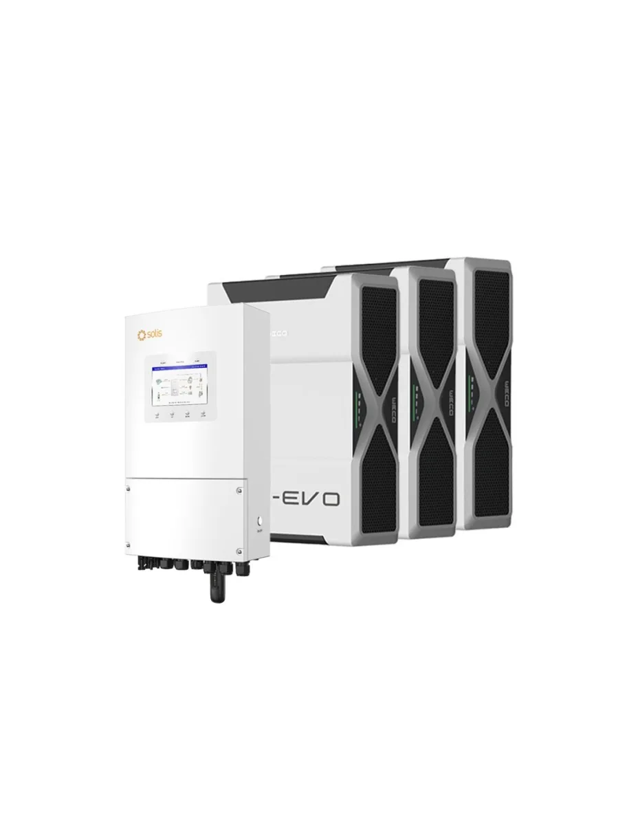 Sistema di accumulo monofase inverter LV 6kW Solis batteria al litio 15.66kWh Weco EVO 5k3