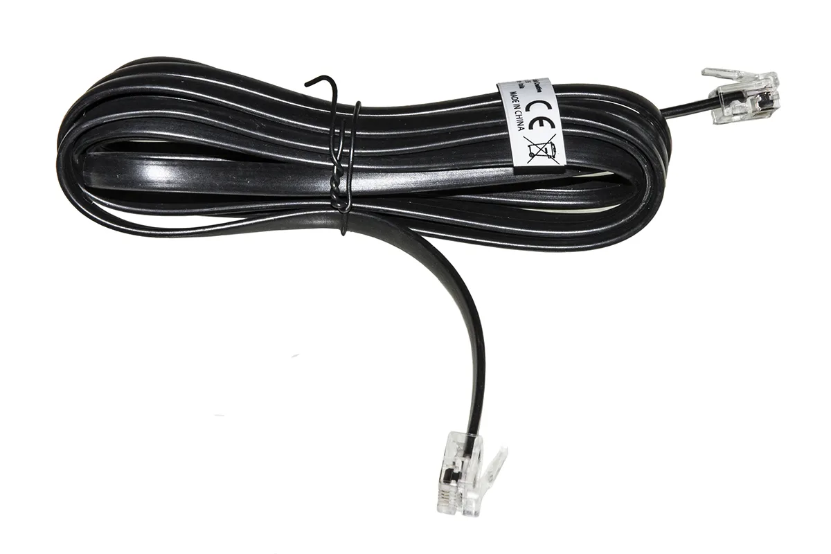 CAVO TELEFONICO PIATTO RJ12 6P6C NERO 2MT