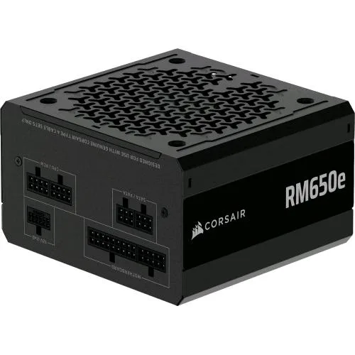 Corsair RM650E 2025 Alimentatore 650W Cybenetics Gold Completamente Modulare a Basso Rumore Pcie 5.1 ATX 3.1 Nero