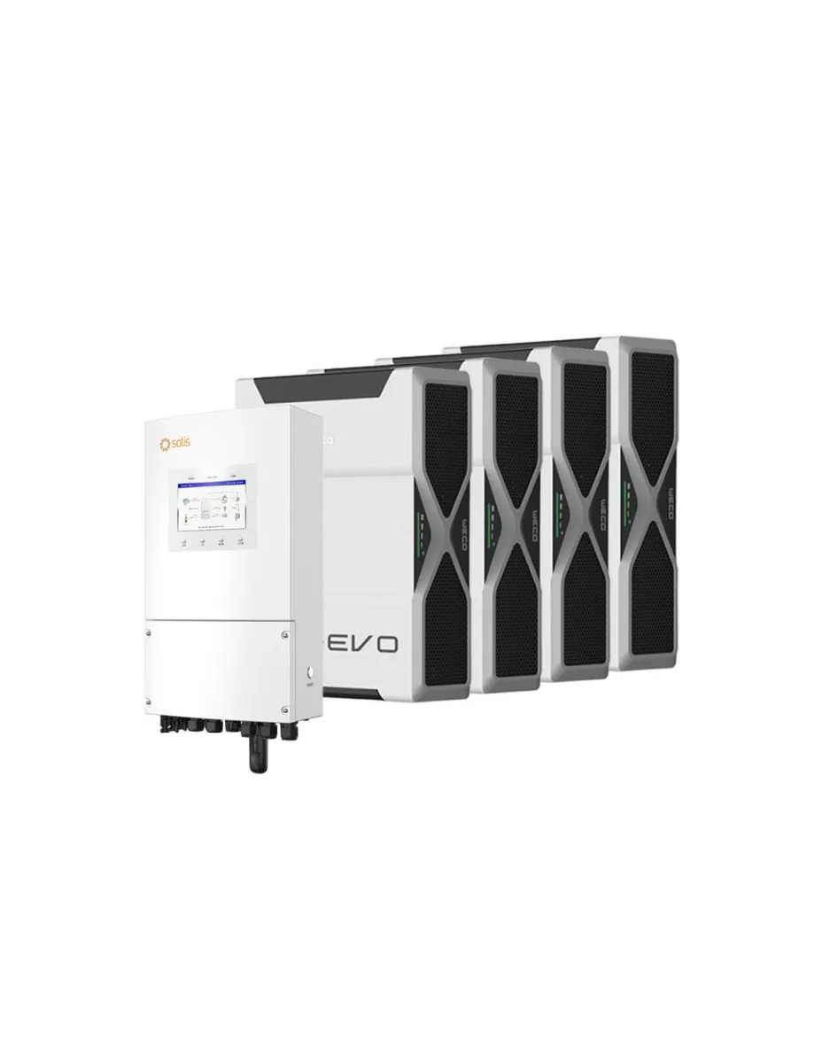 Sistema di accumulo monofase inverter LV 6kW Solis batteria al litio 20.88kWh Weco EVO 5k3