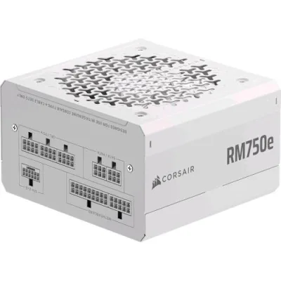 Corsair RM750E 2025 Alimentatore 750W Cybenetics Gold Completamente Modulare a Basso Rumore Pcie 5.1 ATX 3.1 Bianco