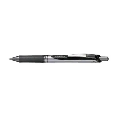 Pentel Energel XM Penna Roller a Scatto Inchiostro Gel Nero Punta Conica 0.70 mm Conf 12 Pz.