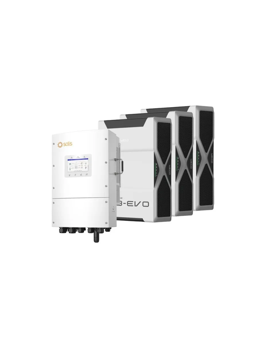 Sistema di accumulo trifase inverter 8kW Solis LV batteria al litio 15.66kWh Weco EVO 5k3
