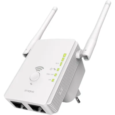 Strong Repeater 300 V2 Ripetitore Wi-Fi e Access Point 300 Mbps Porta LAN Porta WLAN 2 Antenne Bianco