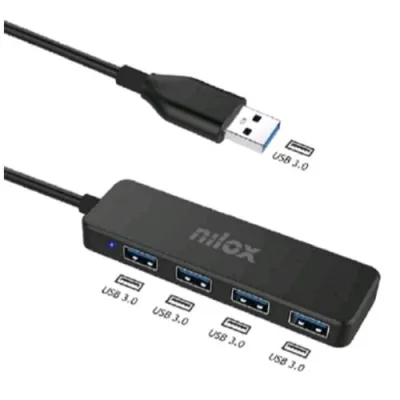 Nilox NXHUB402 Hub 4 Porte USB 3.0 Nero