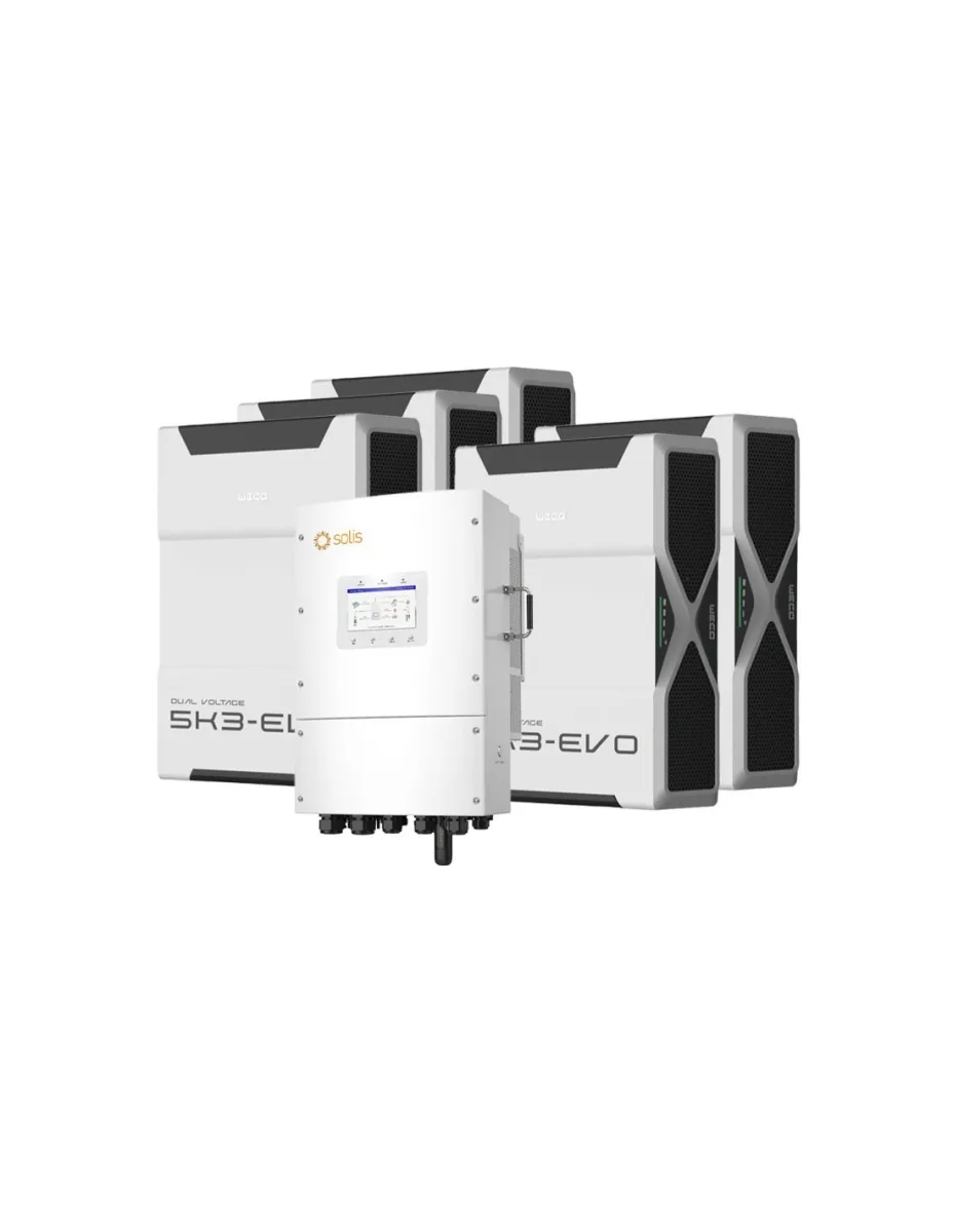 Sistema di accumulo trifase inverter 8kW Solis LV batteria al litio 26.1kWh Weco EVO 5k3