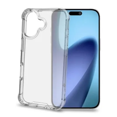 Celly Apple iPHONE 17 Cover Rigida in Tpu con Bordi Corrazzati e Angoli Rinforzati Compatibile con la Ricarica Wireless Trasparente