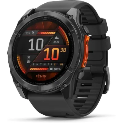 Garmin Fenix 8 Smartwatch 43mm 1.3" Amoled Touch Pulsanti Induttivi Ermetici, Speaker, Microfono, Comandi Vocali, GPS Multi-Band, Torcia, Mappe, 90+ App per lo Sport Autonomia 10 Giorni, Whitestone