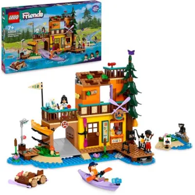 LEGO Friends Campo Avventura Sport Acquatici con Molo Campeggio 3 Personaggi e Accessori