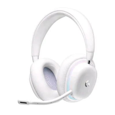 Logitech G G735 Cuffie Gaming Wireless Illuminazione RGB Lightsync Personalizzabile Lightspeed Bluetooth AUX 3.5 mm Compatibile con PC e Dispositivi Mobili Microfono Staccabile Bianco