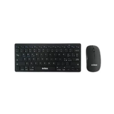 Nilox NXKMMB00001 Kit Tastiera Slim + Mouse Ottico Wireless 1.600 DPI Layout Italia Black