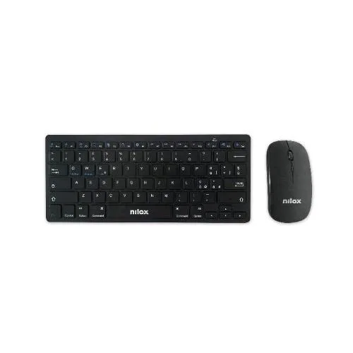 Nilox NXKMMB00001 Kit Tastiera Slim + Mouse Ottico Wireless 1.600 DPI Layout Italia Black