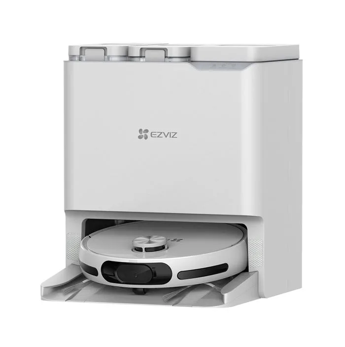 Ezviz RS20 Pro Robot Aspirapolvere Lavapavimenti Wi-Fi con Base 7200PA Base per Ricarica e Svuotamento Acqua/ Polvere Sacchetto 300 ml Pulisce fino a 300 MQ Bianco