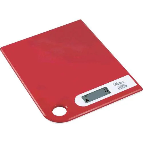 Ardes AR1PA1/R Ral Bilancia da Cucina Digitale Ultra Slim Modern Style con Foro Passante per Appenderla Peso Max 5 kg Acciaio/ Rossa