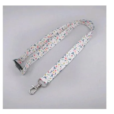 Avery Cordoncino Floreale in Tessuto Riciclato 44X2 cm Gancio e Moschettone di Sicurezza Conf 10 Pz.