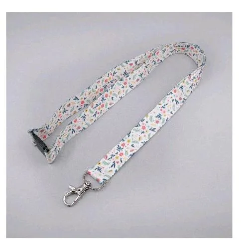 Avery Cordoncino Floreale in Tessuto Riciclato 44X2 cm Gancio e Moschettone di Sicurezza Conf 10 Pz.