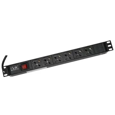 Digitus Multipresa per Rack 19" 6 Prese Schucko Spina 16A Nero