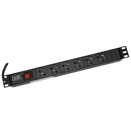 Digitus Multipresa per Rack 19" 6 Prese Schucko Spina 16A Nero