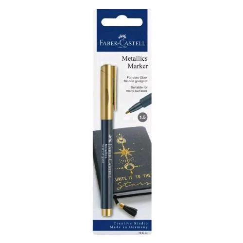 Faber Castell Marker Metallics Heart Marcatore Permanente Punta Conica 1.5 mm Oro
