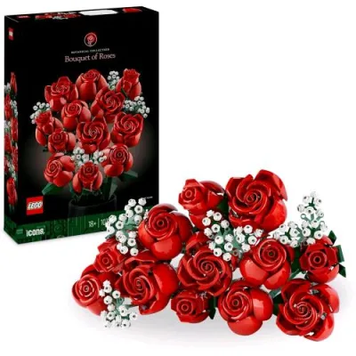 LEGO Icons Bouquet di Rose Set di Fiori Finti da Costruire