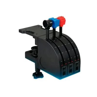 Logitech G Saitek Pro Leve Assiali per Quadrante Acceleratore di Volo Professionale 9 ?Comandi Programmabili 3 Leve Extra Base Montaggio Regolabile 3 Interruttori a 2 Vie USB PC