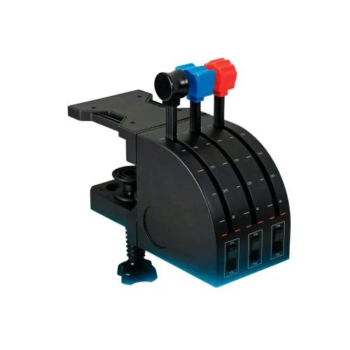 Logitech G Saitek Pro Leve Assiali per Quadrante Acceleratore di Volo Professionale 9 ?Comandi Programmabili 3 Leve Extra Base Montaggio Regolabile 3 Interruttori a 2 Vie USB PC