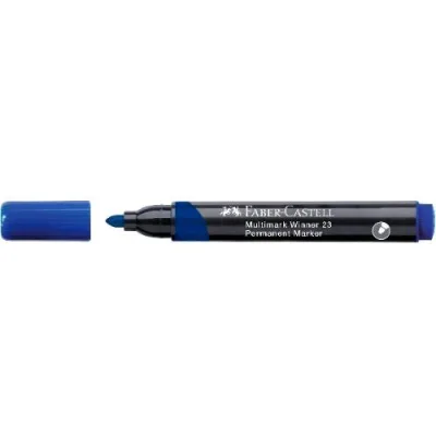Faber Castell Marker Multimark Winner 23 Marcatore Permanente Punta Tonda Tratto 2.8 mm Blu Conf 12 Pz.