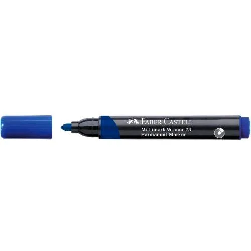 Faber Castell Marker Multimark Winner 23 Marcatore Permanente Punta Tonda Tratto 2.8 mm Blu Conf 12 Pz.