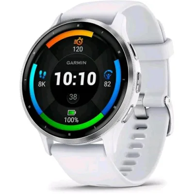 Garmin Venu 3 Smartwatch 45mm 1.4" Amoled Wi-Fi GPS (Satellitare) Cassa Argento Cinturino Bianco