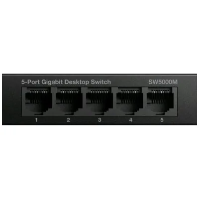 Strong SW5000M Switch di Rete 5 Porte Gigabit (10/100/1000) Desktop in Metallo Nero