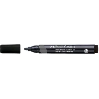Faber Castell Marker Multimark Winner 23 Marcatore Permanente Punta Tonda Tratto 2.8 mm Nero Conf 12 Pz.