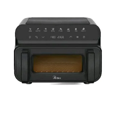 Ardes ARFRYA12GP Friggisana Grill Friggitrice Ad Aria 10 l con Grill 2000W Display Touch 8 Funzioni Tecnologia Reapid Air con Finestra e Luce Nero