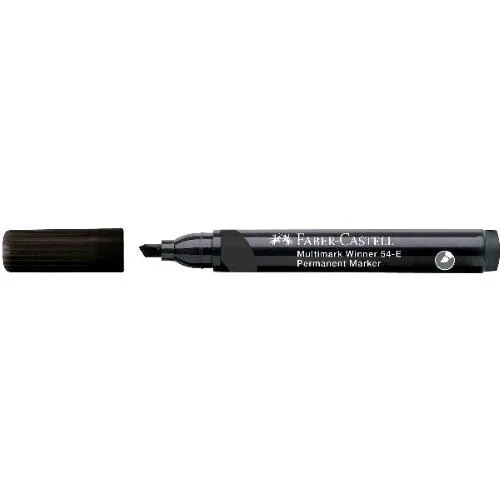 Faber Castell Marker Multimark Winner 54-E Marcatore Permanente Punta a Scalpello 1.6/4.9 mm Nero Conf 12 Pz.