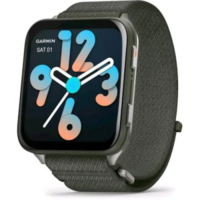 Garmin Venu X1 Smartwatch 2" Amoled Cassa Ultra Sottile 8mm Torcia LED 100 App Sportive GSP Wi-Fi Cinturino in Nylon Comfortfit Moss