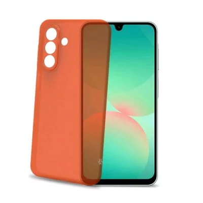 Celly Samsung Galaxy A27 5G Cover Morbida in Tpu con Tasti e Bordo Fotocamera Colore a Contrasto Effetto Sabbiato Colore Trasparente Arancione