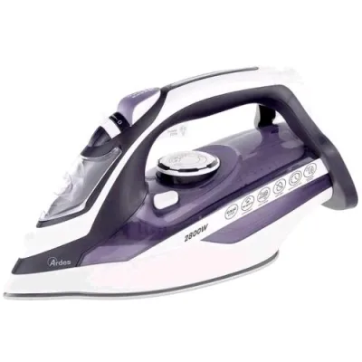 Ardes ARSTIR03W Vapor Elite Ferro da Stiro a Vapore 2800W Temperatura Regolabile Pulizia Automatica e Tecnologia Antisgocciolamento e Anti Calcare Bianco Viola