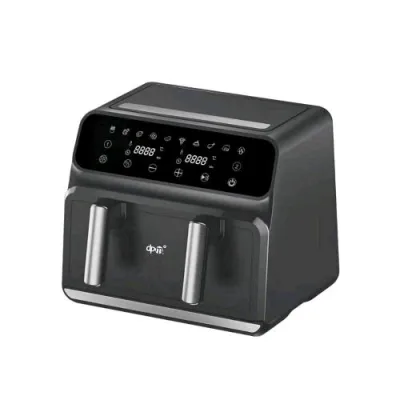 DPM 801D Twin Friggitrice Ad Aria Digitale Doppio Cestello 1700W Capacita' 8 l Cotture Indipendenti Nero