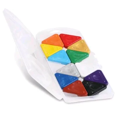 Primo Pastello a Cera di Forma Triangolare Colori Assortiti Conf 12 Pz.
