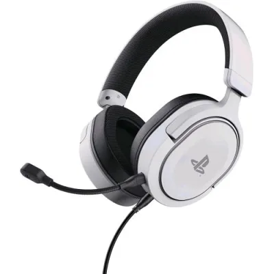 Trust GXT498 Forta Cuffie Gaming Ove-Ear con Microfono PS5/PS4 con Licenza Ufficiale PlayStation 5 Microfono Staccabile Jack 3.5mm Cavo 1.2 m Bianco