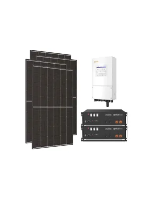 Kit fotovoltaico monofase 3600W inverter 3.6kW Solis batteria al litio 9.6kWh US5000 Pylontech