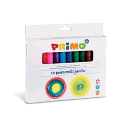 Primo Pennarelli Jumbo Punta Conica Grande Col. Assortiti Conf 12 Pz.