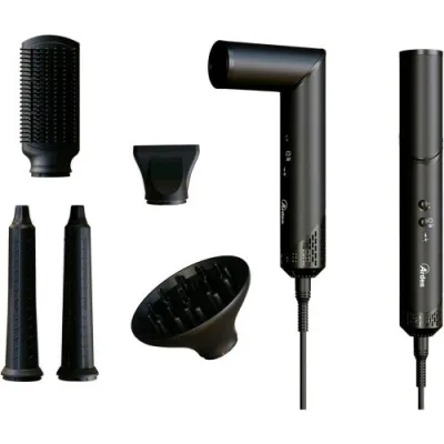 Ardes Estylia ARPHON03 Styler e Asciugacapelli 3 in 1 1.500 W Motore Digitale 110.000 Giri 5 Accessori con Arricciacapelli Automatico Destra e Sinistra Tecnologia Coanda, Spazzola Lisciante, Concentratore e Diffusore Nero