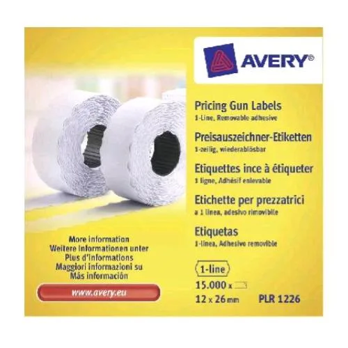 Avery Rotolo 1500 Etichette 1 Linea 12X26 mm