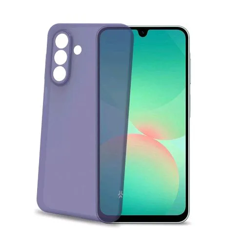 Celly Samsung Galaxy A27 5G Cover Morbida in Tpu con Tasti e Bordo Fotocamera Colore a Contrasto Effetto Sabbiato Colore Trasparente Violet