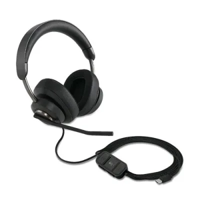 Kensington H2000 Cuffie Over-Ear USB-C con Microfono Plug & Play Universale con Cancellazione del Rumore Passiv Compatibili con Windows e Mac Cavo da 1,8 M USB-C Nero