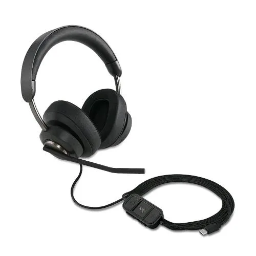 Kensington H2000 Cuffie Over-Ear USB-C con Microfono Plug & Play Universale con Cancellazione del Rumore Passiv Compatibili con Windows e Mac Cavo da 1,8 M USB-C Nero