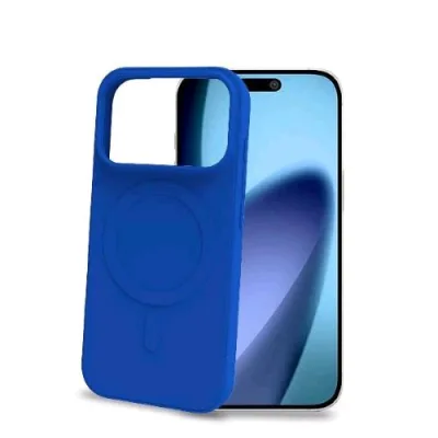 Celly Apple iPHONE 17 Pro Cover in Morbido Tpu Magsafe Compatibile con Ricarica Wireless Magnetica Blu
