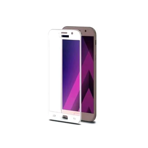 Celly Samsung Galaxy A3 2017 3D Glass Proteggi Schermo in Vetro Temperato Anti Impronte Trasparente Bianco